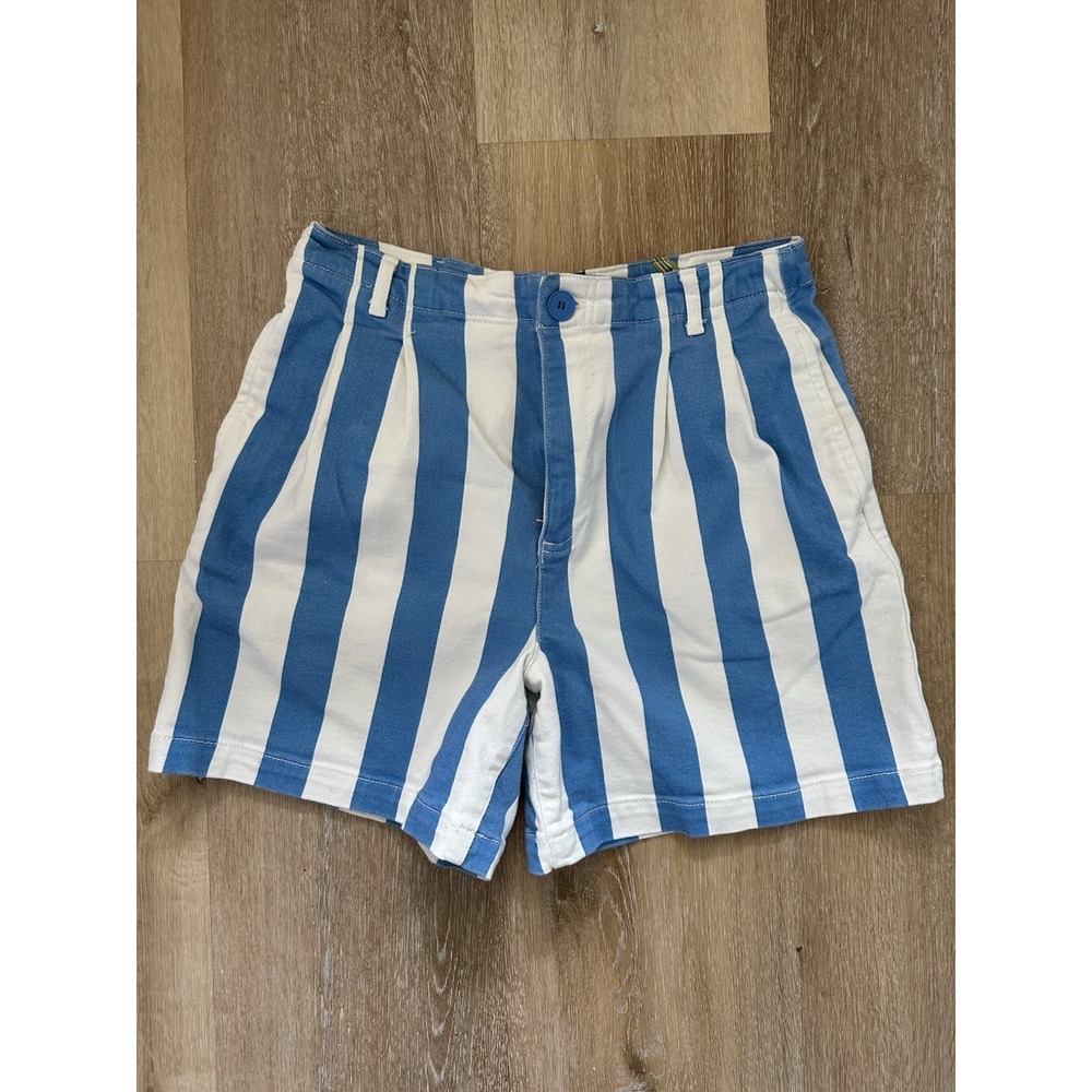Maeve Anthropologie Blue White Stripe High Rise Shorts Women's Size 6